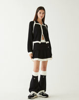 ブークルニットプリーツスカート/BOUCLE KNIT PLEATS SKIRT BLACK