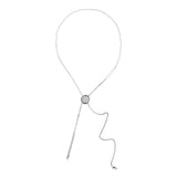 NO.478 [SILVER] CIRCLE CODE LOCK PEARL NECKLACE