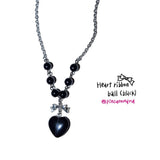 Heart ribbon ball (black)