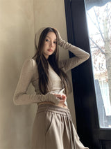 ブロンドロングスリーブフーディー
