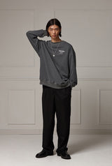 Pigment washed crewneck - Charcol (4622122123382)