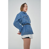 セミオーバーフィットベルトセットデニムジャケット/ SEMI OVER FIT BELT SET DENIM JACKET [1000]