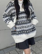 イグルーフードロングニットウェア / Igloo hooded long knitwear
