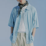 パンチングニットカラーカーディガン/PUNCHING KNIT COLLAR CARDIGAN_SKY BLUE