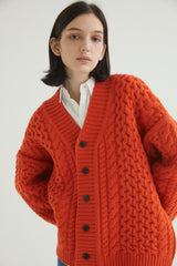 FISHERMAN CARDIGAN ORANGE (6613772828790)