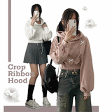 Bien Love Ribbon Cropped Hoodie