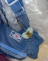 Fluffy tied bear keychain