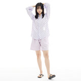 オーバーフィットドットプリントシャツ/OVERFIT DOT PRINT SHIRT-LILAC