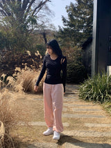 シュガーリボンスリットラウンドTシャツ / Sugar Ribbon Slit Round T-Shirt