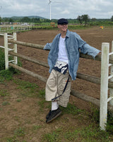 No.0344 washed denim over SHIRT