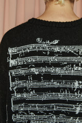 U SHEET MUSIC KNIT / BLACK