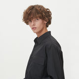 TWO POCKET HIDDEN BUTTONS SHIRTS_BLACK (6612825636982)