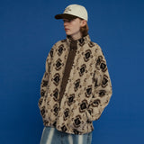 パターンフリーススナップジャケット/PATTERN FLEECE SNAP JACKET_BROWN