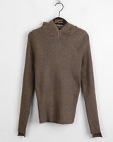 Conet ribbed slim fit inner long sleeve hoodie sweatshirt