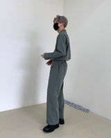 ツータック ベルト ジャンプスーツ / RO Two-Tuck Belted Jumpsuit (4 colors)