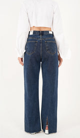 ワイドフィットスリットデニムパンツ/WIDE FIT SLIT DENIM PANTS [16627]