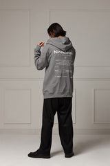 Pigment washed zipup hoodie - Grey (4622122680438)