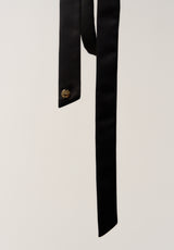 long satin scarf - black