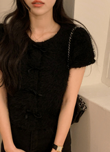 [SHOPPERMADE] Christmas Mohair Cardigan + Velvet Ribbon (3color)
