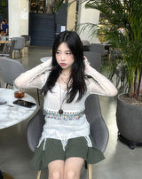 エスニックビンテージニーズニットスリーブレス / Ethnic Vintage Beads Knit Sleeveless