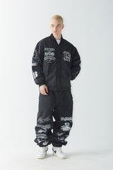 ロゴパッチバーシティジャケット/BSR2223FWJK020 DFR LOGO PATCH VARSITY JACKET BLACK