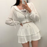 [Bellide made] skirt + hooded zip-up set