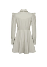 VEGAN LEATHER FLARED DRESS (6683372617846)