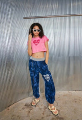 ハートジョガーパンツ/heart jogger pants_ deep blue