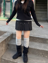 チャンキーダメージボタンスカートパンツ / Chunky Damage Button Skirt Pants