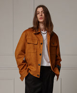 Suede wide pocket jacket - Camel (4622119534710)
