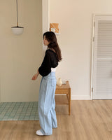 ピンタックワイドデニムパンツ