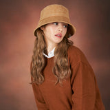 Corduroy label bucket hat