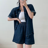 Overfit Denim Short Sleeve Shirt Setup