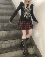 Preppy Pleated Tennis Check Skirt