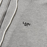 オーバーフィットプリンティングフードジップアップ/OVERFIT PRINTING HOOD ZIP-UP-MELANGE GREY