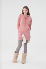 スモールチェリーショットニットフーディー／SMALL CHERRY SHORT KNIT HOODIE [PINK]