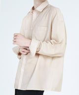 ビックオーバーフィットポリシャツ/Big overfit Poly Shirts S37-2 Beige