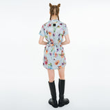 スクエアネックラインワンピース / Square Neckline One-piece [Watercolor Flower]