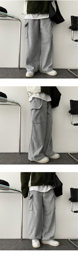 [Fleece] Winds cargo wide banding sweat pants