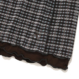 チェリーパターンメッシュミニスカート / CHERRY PATTERN MESH MINI SKIRT [BROWN]