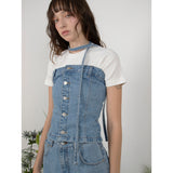 スカーフデニムチューブトップ / SCARF DENIM TUBE TOP - SKY BLUE