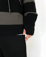 ストライプウォーマーフードニットウェア/Stripe Warmer Hood-Knitwear