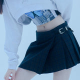 チェックプリーツラップスカート/0 9 check pleats wrap skirt - GREEN
