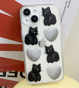 黒猫ハート携帯ケース