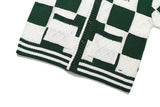 ボードワッフルカーディガン/CHECKER BOARD WAFFLE CARDIGAN_GREEN