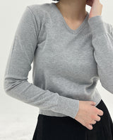 ミニマルVネックニット/Minimal V-neck Knit (12color)