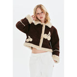 CHERRY SUEDE MUSTANG JACKET [DARK BROWN]