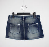 トゥルーローラーライズジーンズスカート / true roller-rise jean skirt