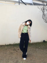 Softly corduroy boot-cut pants