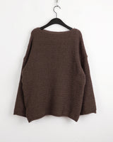 Lipu boat neck overfit mongle long sleeve knit